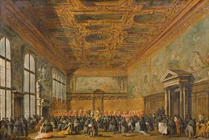 Audiência Concedida pelo Doge de Veneza na Sala do Colégio do Palácio Ducal, c.1766-70